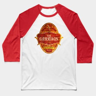 The Garrison Pub Emblem Design Red and Gold Baseball T-Shirt